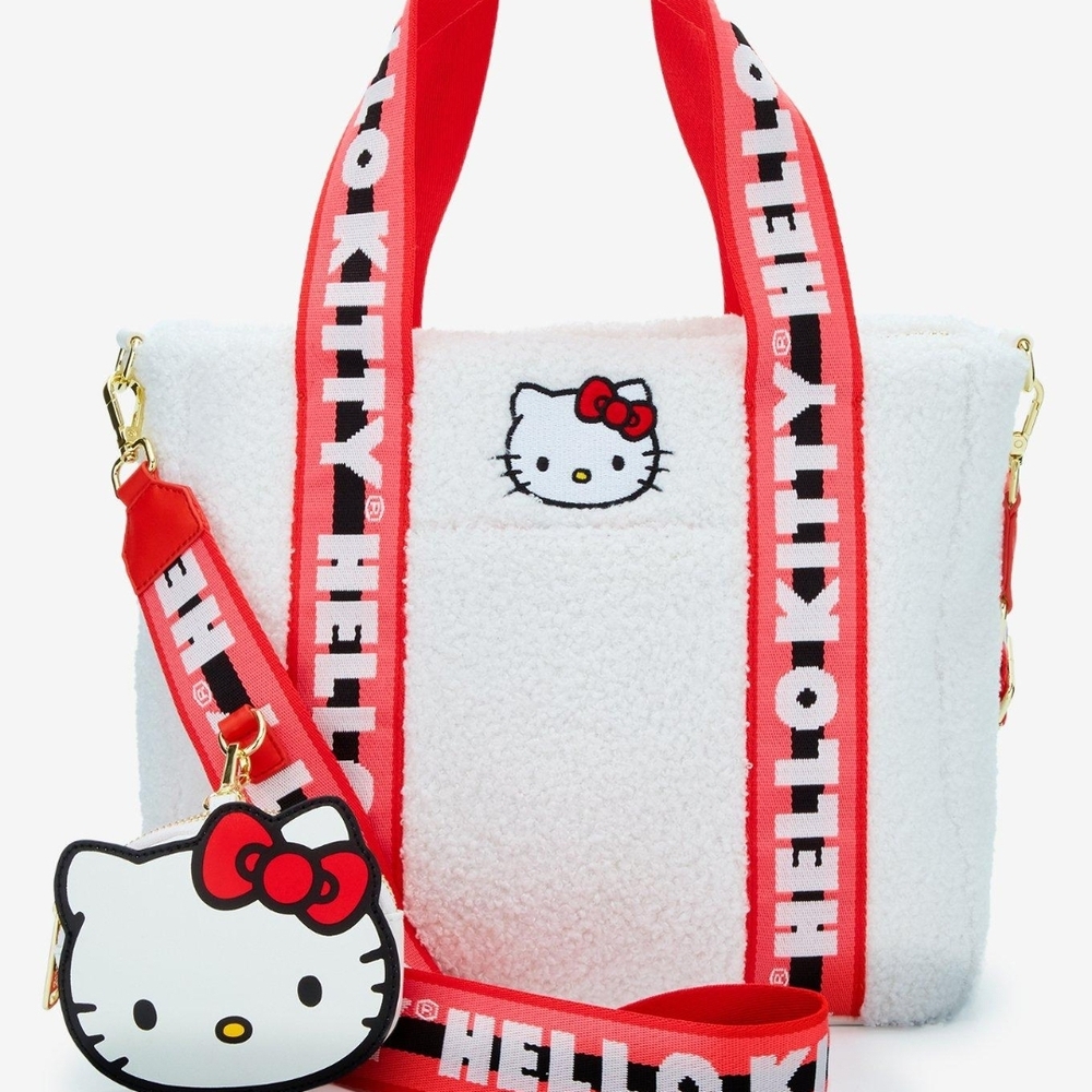 Hello Kitty White and Red Tote Bag With Coin Purse